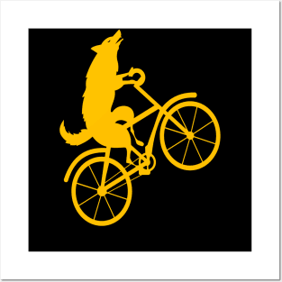 Wolf bicycle nice cute cool colorful Posters and Art